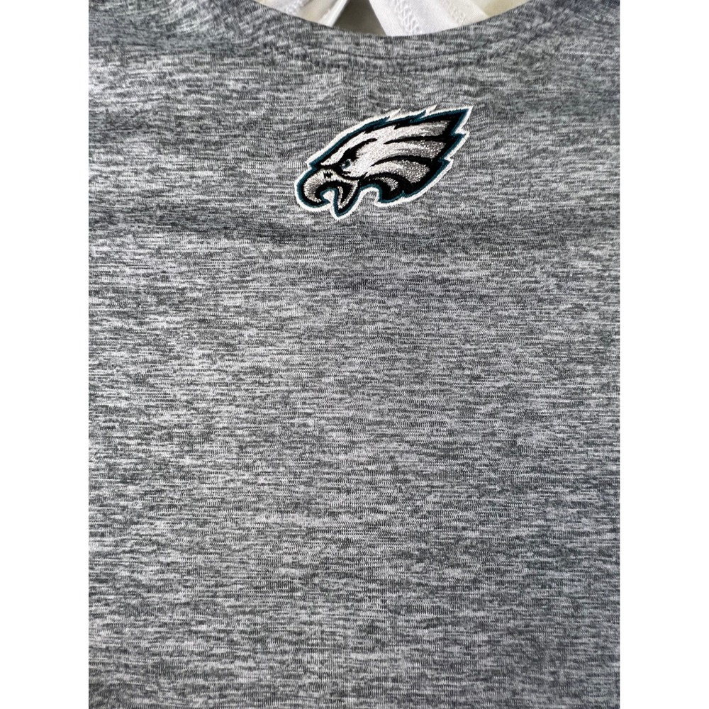 Antigua Philadelphia Eagles Women Small Gray Space Dye Braided Racerback Tank